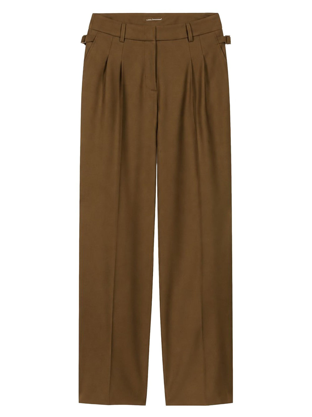 Luisa Cerano Wide Leg Pantalon – Bruin-53% polyester, 43% wol, 4% elastaan-DAMES BROEKEN-Bruin