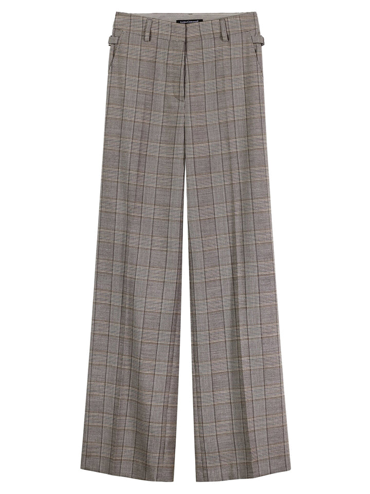 Luisa Cerano Wide Leg Ruitpantalon – Antraciet-62% Polyester, 27% Viskose, 10% Schurwolle, 1% Elasthan-DAMES BROEKEN-Antr