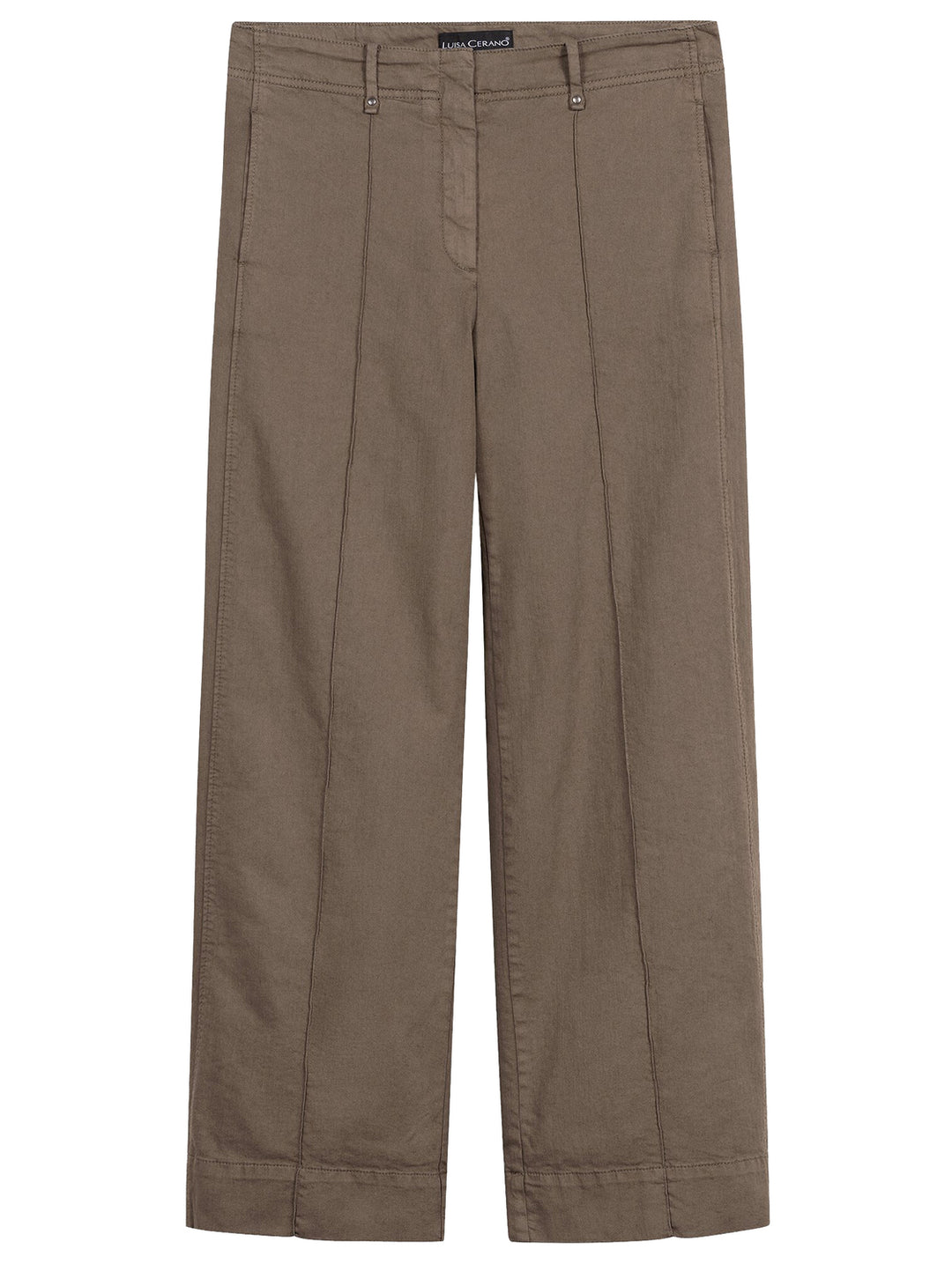 Luisa Cerano Wideleg colour denim – Bruin-65% katoen, 29% tencel, 4% elastisch polyamide, 2% elastaan -DAMES BROEKEN-Brui