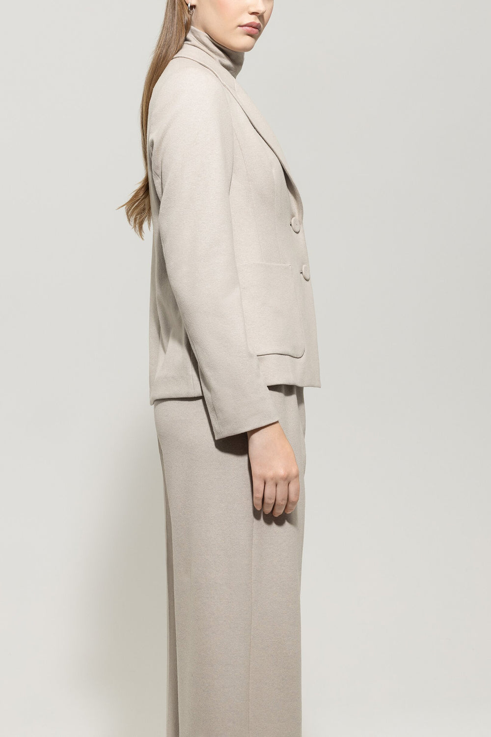Luisa Cerano Wool Blazer – Beige-58% wool, 39% polyamide, 3% elastane-DAMES BLAZERS & GILETS-Beige