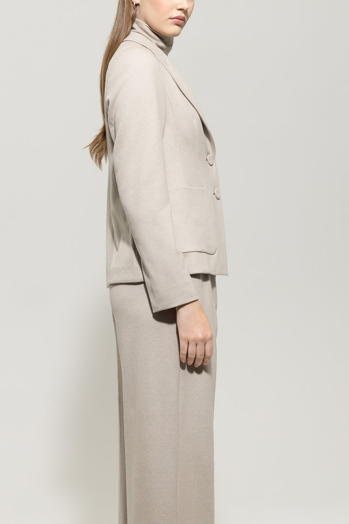 Luisa Cerano Wool Blazer – Beige-58% wool, 39% polyamide, 3% elastane-DAMES BLAZERS & GILETS-Beige