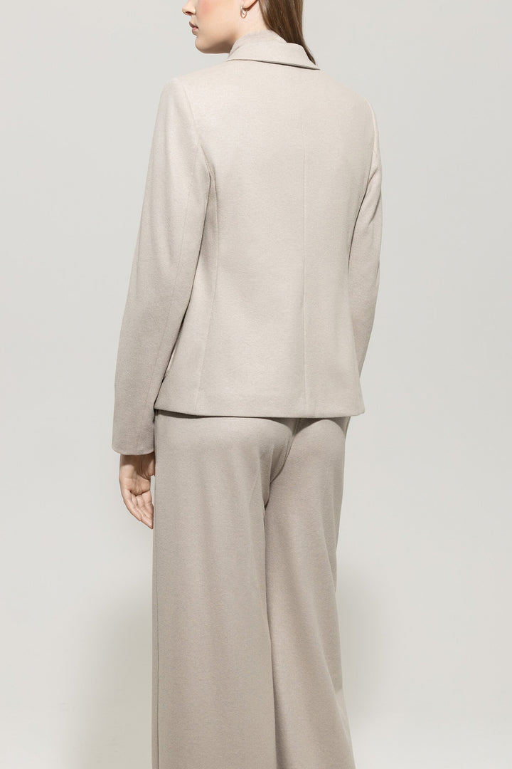 Luisa Cerano Wool Blazer – Beige-58% wool, 39% polyamide, 3% elastane-DAMES BLAZERS & GILETS-Beige