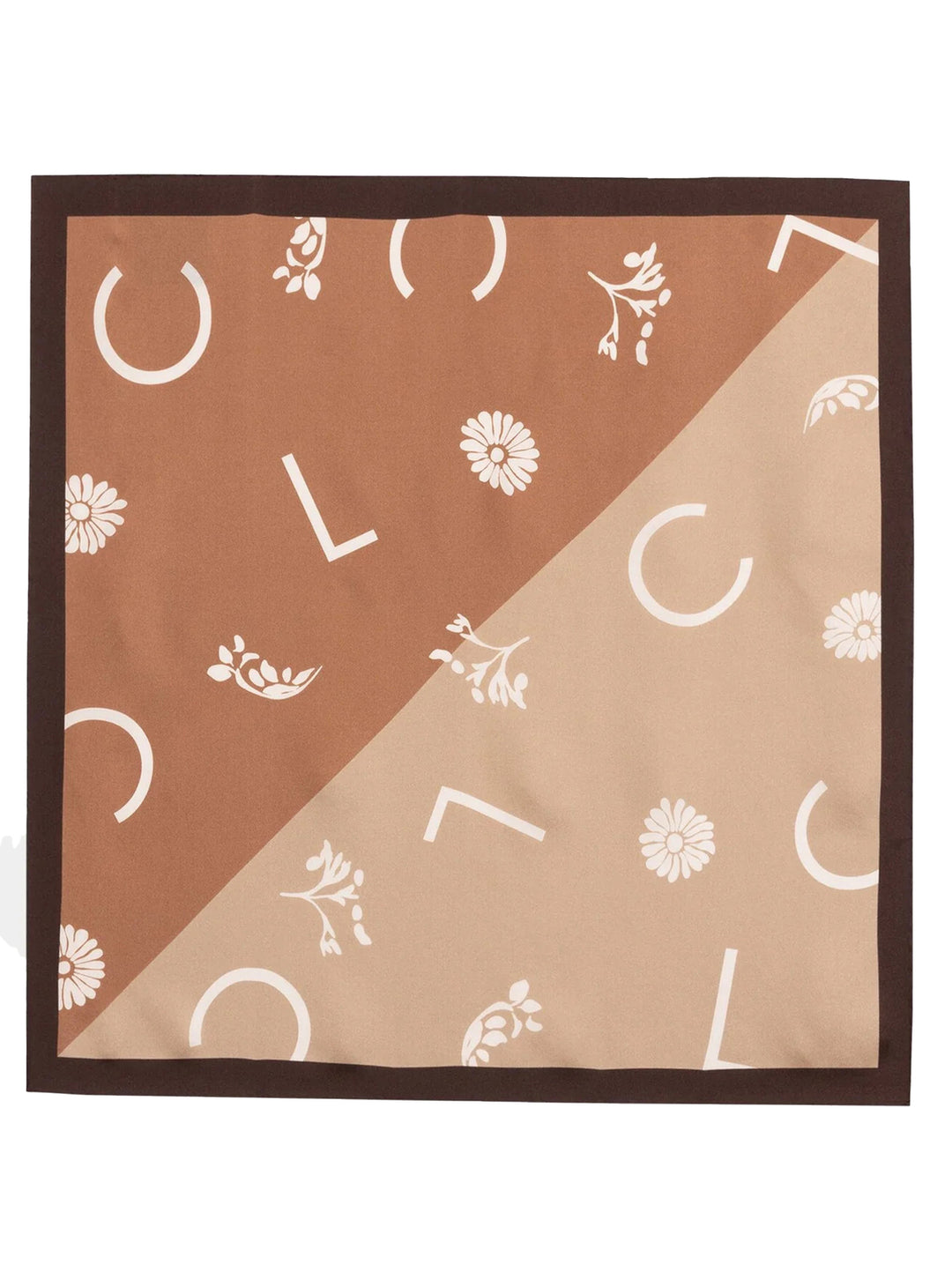 Luisa Cerano Zijden Sjaaltje met Print – Beige-100% zijde-DAMES ACCESSOIRES-Beige