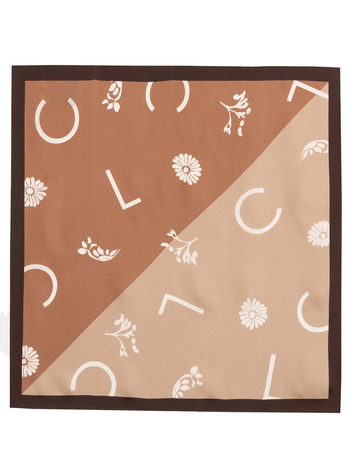 Luisa Cerano Zijden Sjaaltje met Print – Beige-100% zijde-DAMES ACCESSOIRES-Beige