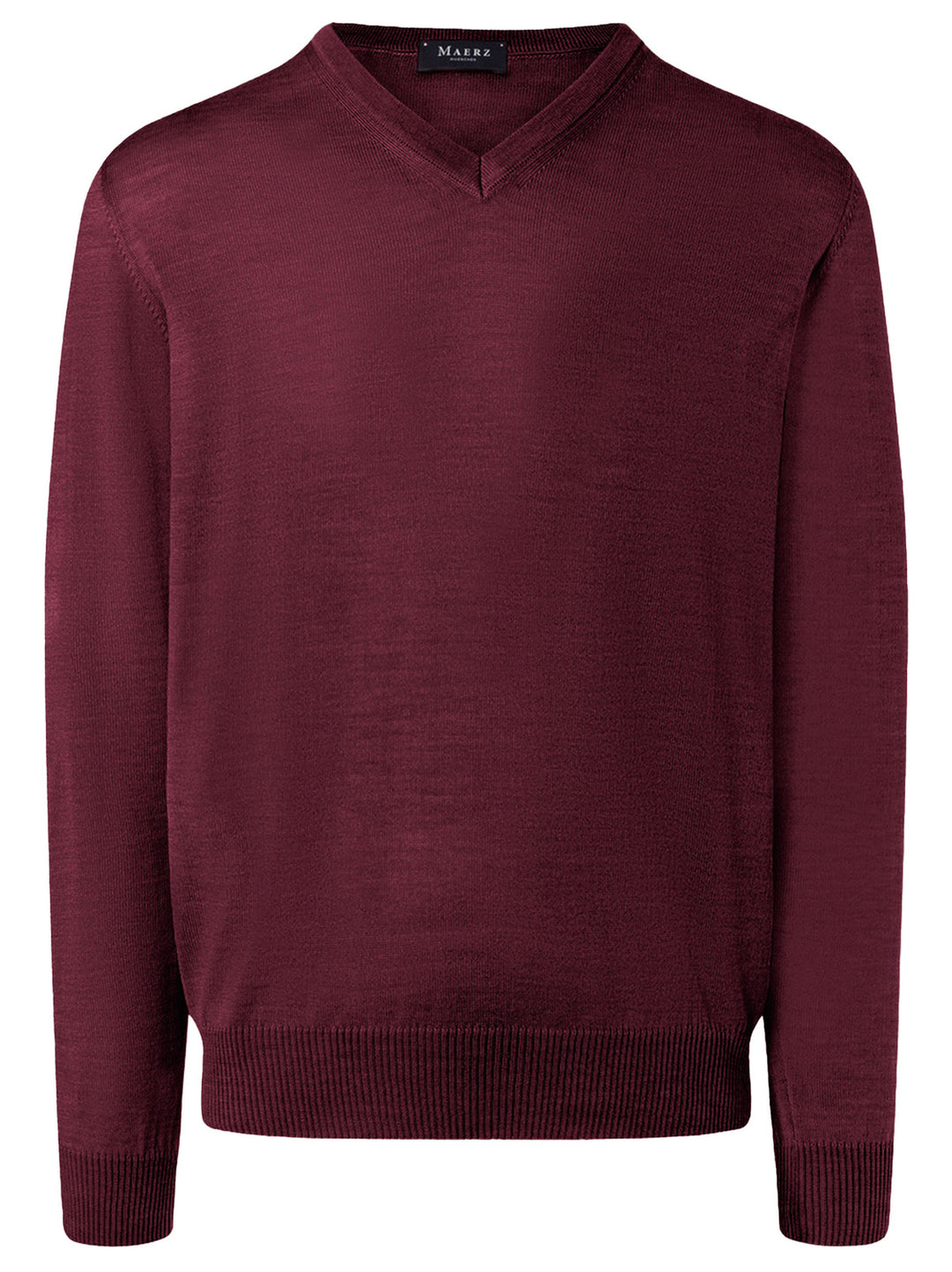 MAERZ 490400 V-hals Trui – Bordeaux-100% wol-HEREN TRUIEN & VESTEN-Rood