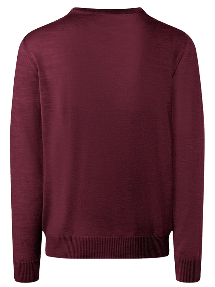 MAERZ 490400 V-hals Trui – Bordeaux-100% wol-HEREN TRUIEN & VESTEN-Rood