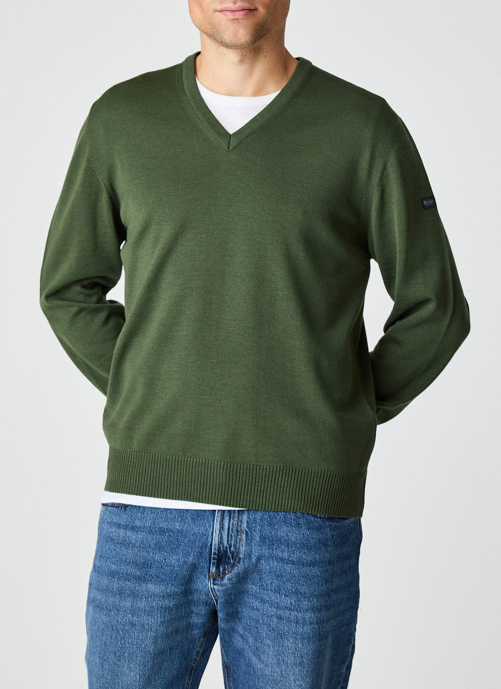 MAERZ 490400 V-hals Trui – Groen-100% wol-HEREN TRUIEN & VESTEN-Groen