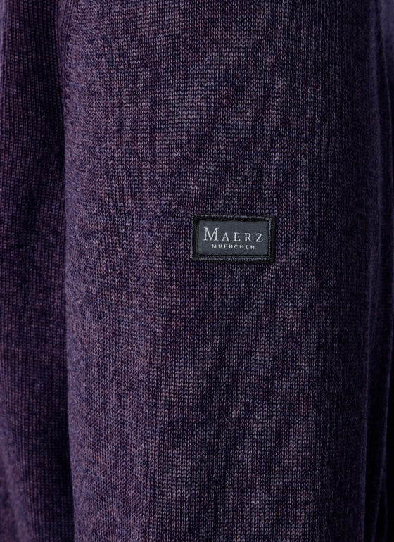 MAERZ 490400 V-hals Trui – Paars-100% wol-HEREN TRUIEN & VESTEN-Paars