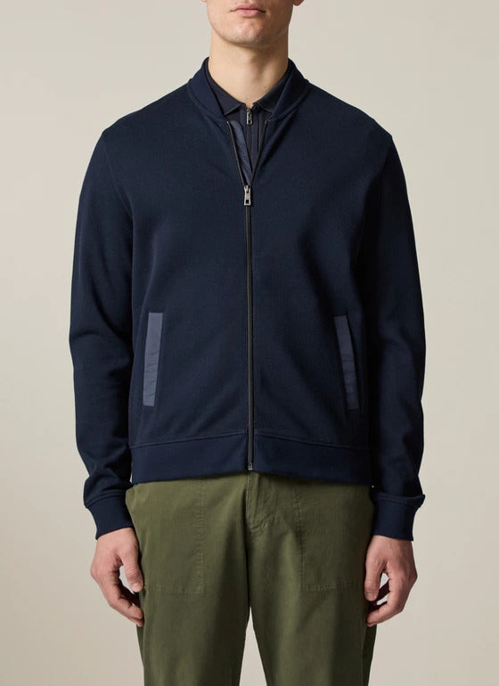 MAERZ bomber vest navy-93% Katoen<br />7% Polyester-HEREN TRUIEN & VESTEN-Blauw