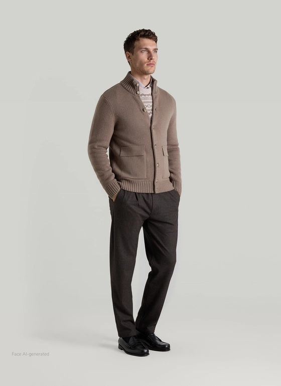 MAERZ Gebreid Vest – Grijs-100% wol-HEREN TRUIEN & VESTEN-Grijs
