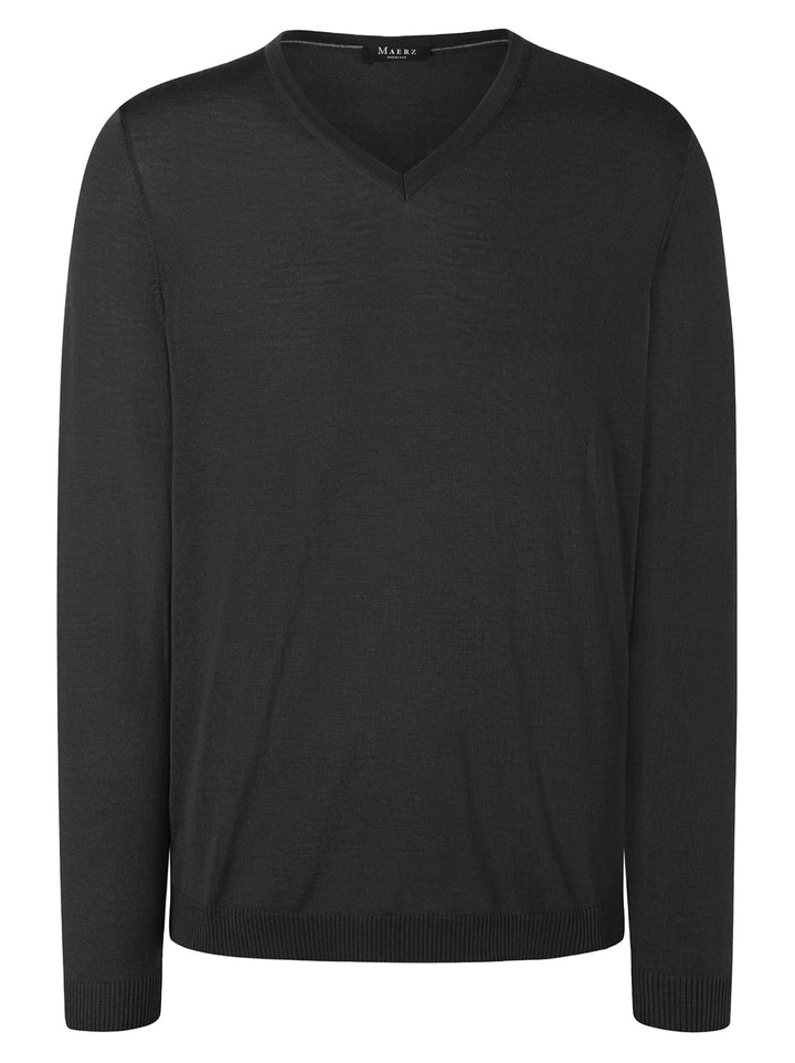 MAERZ Knitwear Pullover-100% wol-HEREN TRUIEN & VESTEN-Zwart