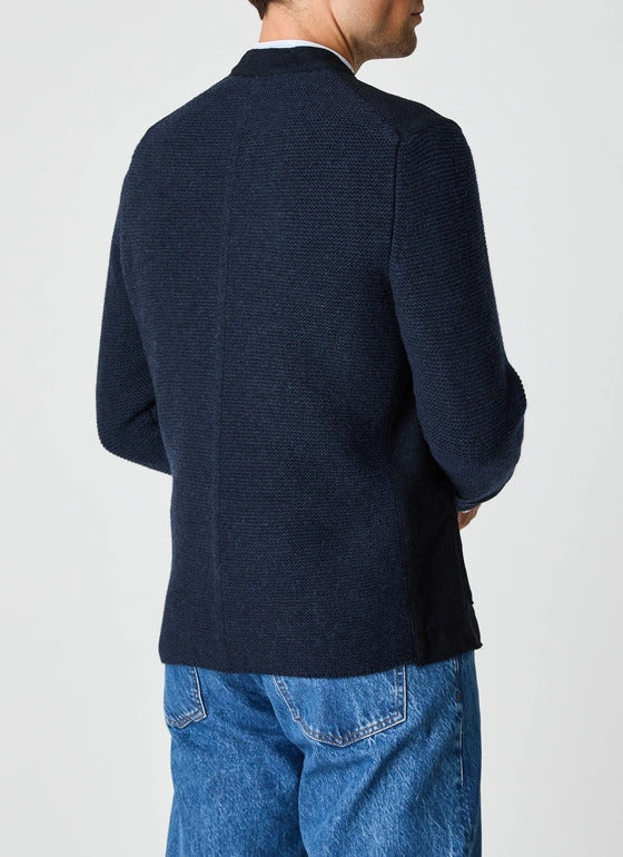 MAERZ Knopenvest Merinowol – Blauw-100% wol<br />-<br />45% polyester, 40% polyacryl, 15% wol-HEREN TRUIEN & VESTEN-Blauw