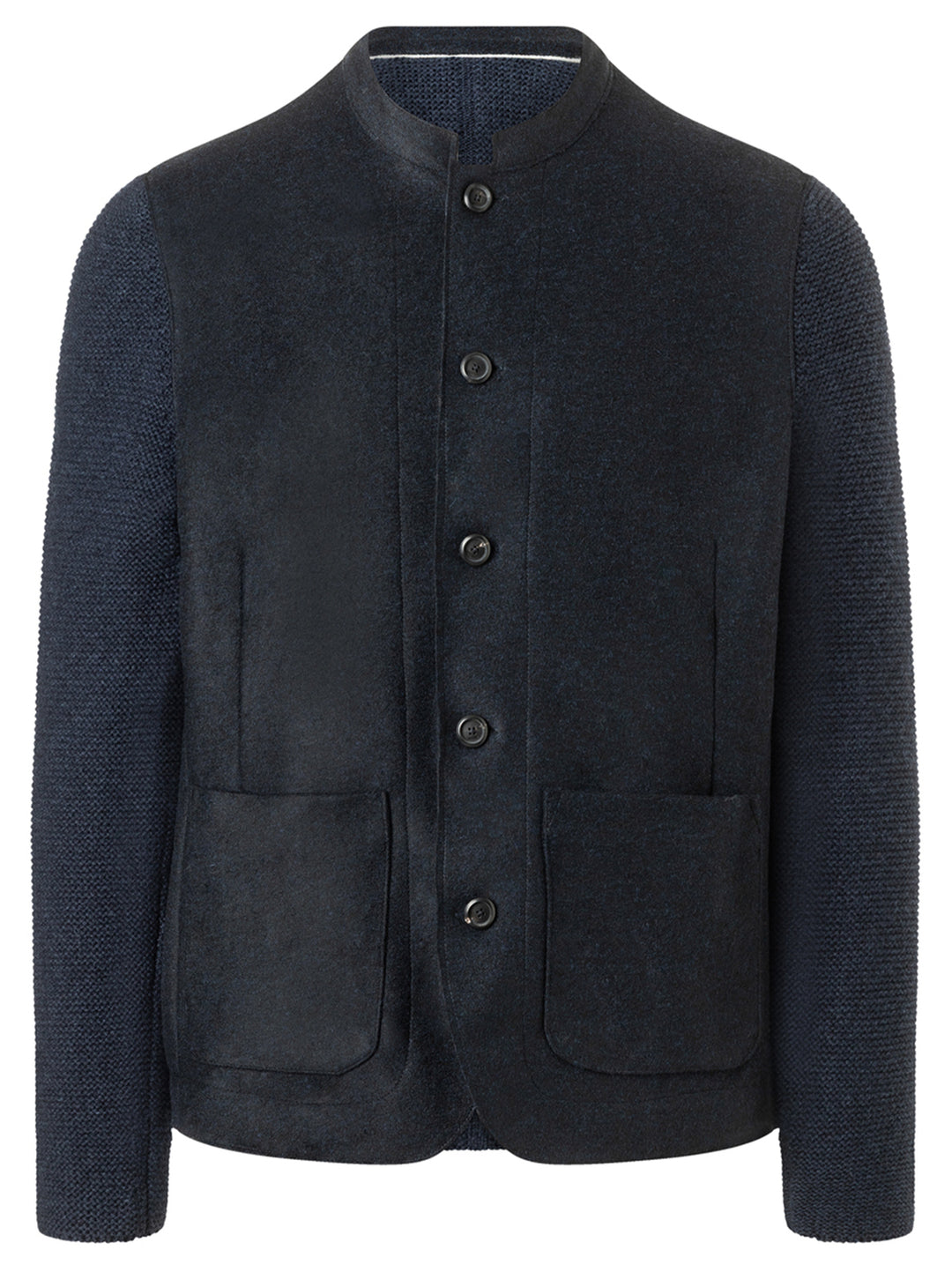 MAERZ Knopenvest Merinowol – Blauw-100% wol<br />-<br />45% polyester, 40% polyacryl, 15% wol-HEREN TRUIEN & VESTEN-Blauw