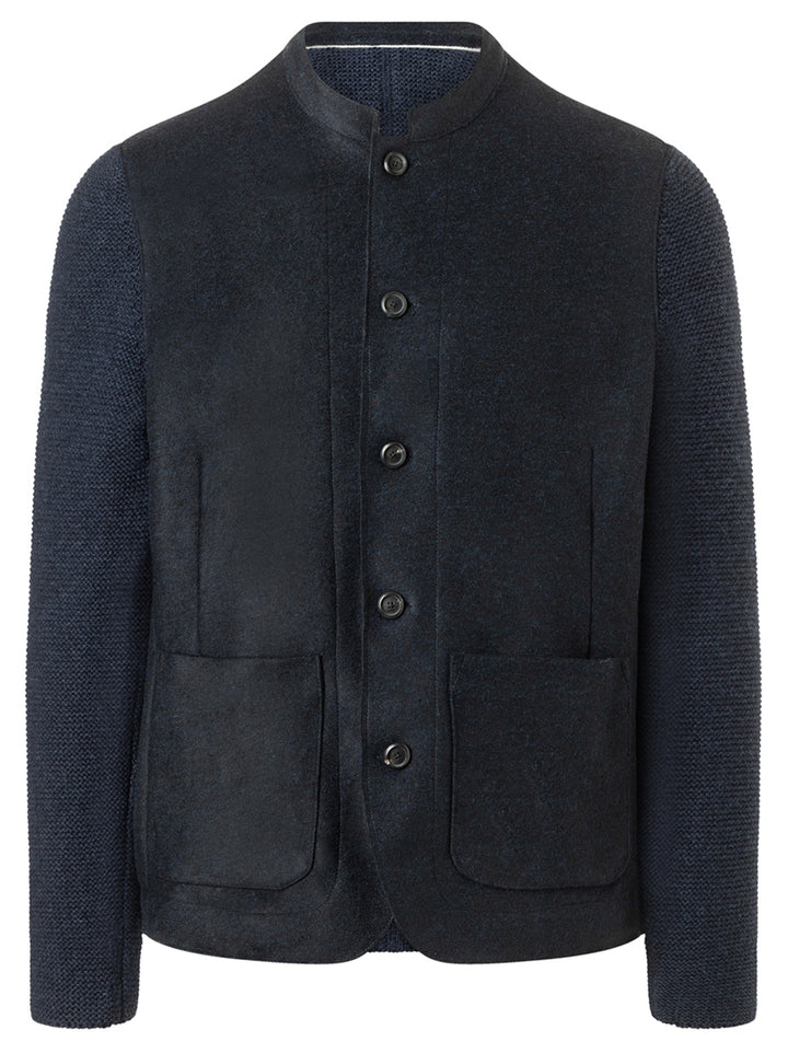 MAERZ Knopenvest Merinowol – Blauw-100% wol<br />-<br />45% polyester, 40% polyacryl, 15% wol-HEREN TRUIEN & VESTEN-Blauw