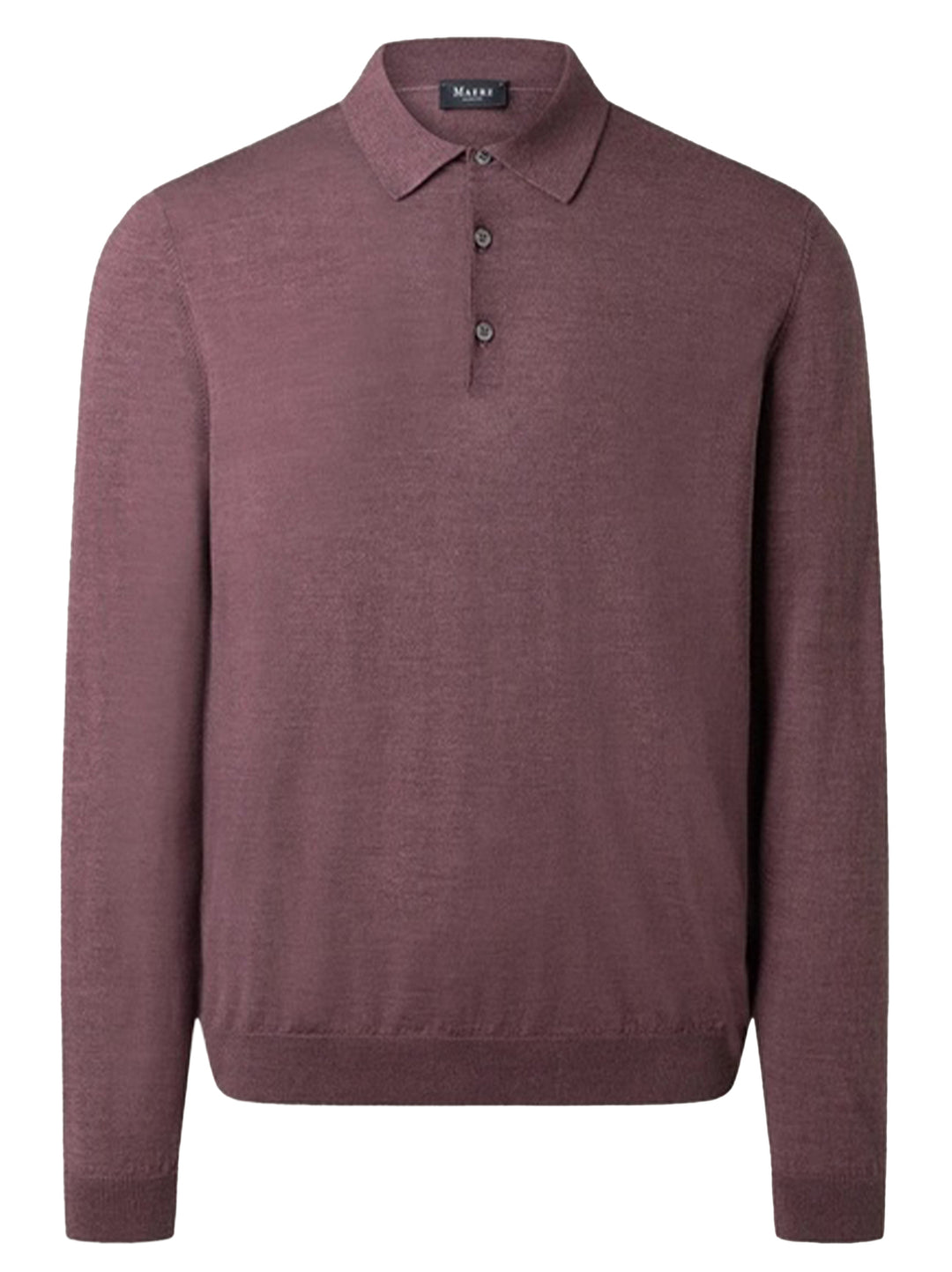 MAERZ Luxury Wool Polo Trui – Paars-70% wol, 20% zijde, 10% kasjmier-HEREN POLO'S & T-SHIRTS-Paars