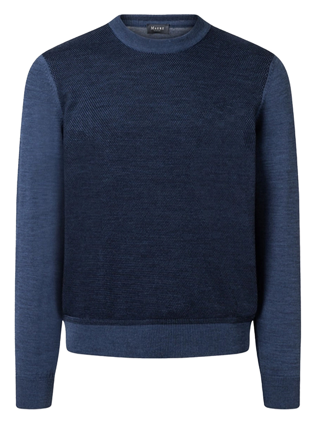 Maerz Merino Ronde Hals Trui – Blauw-100% wol-HEREN TRUIEN & VESTEN-Blauw