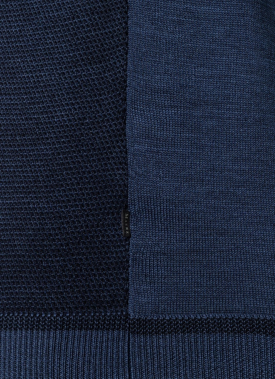 Maerz Merino Ronde Hals Trui – Blauw-100% wol-HEREN TRUIEN & VESTEN-Blauw