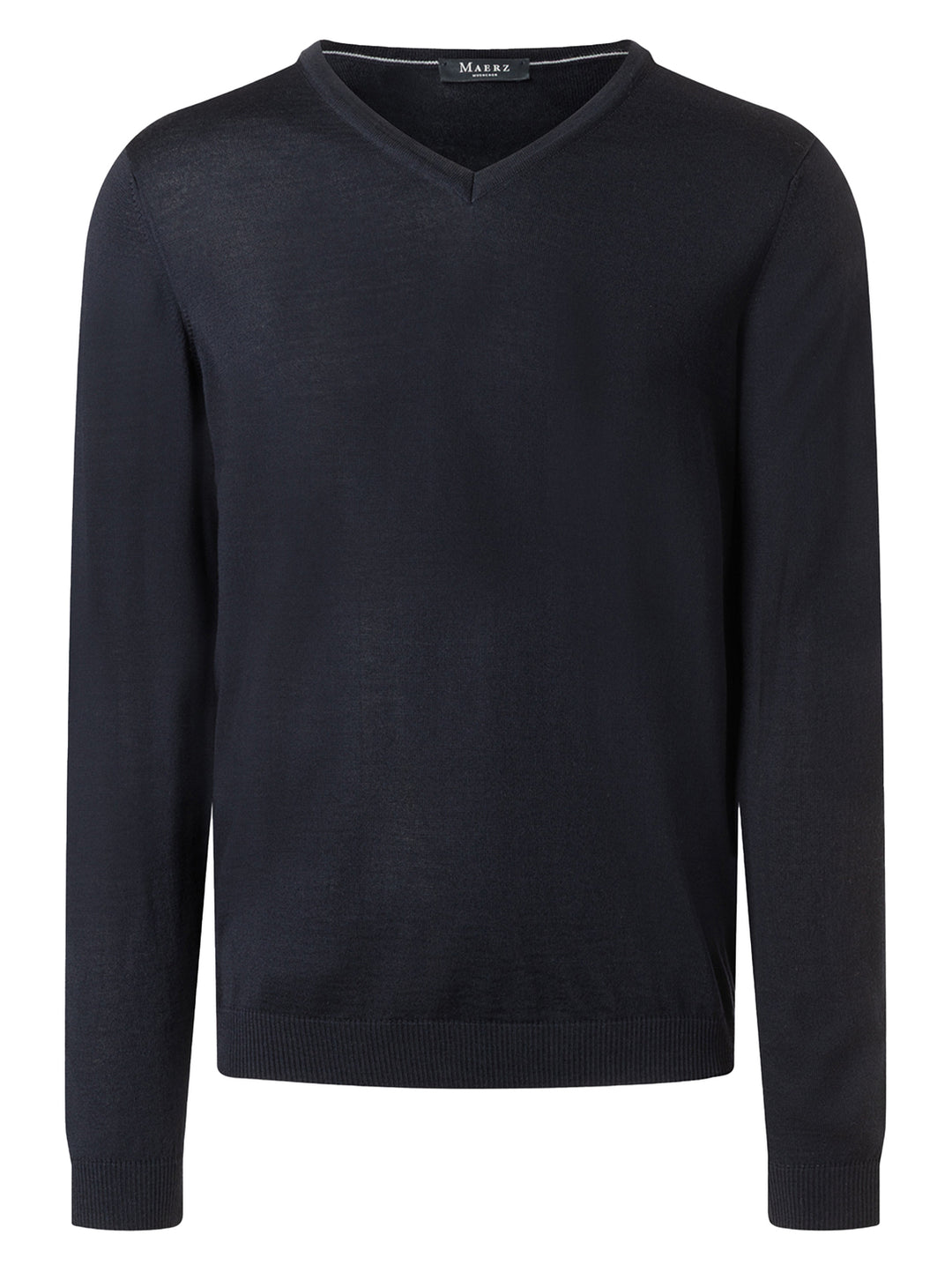 Maerz Merino V‑Hals Trui – Blauw-100% merino wol-HEREN TRUIEN & VESTEN-Blauw