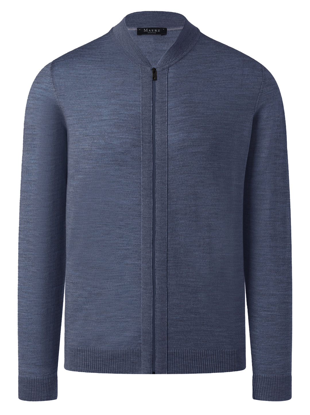 Maerz Merino Vest Rits – Blauw-100% merinowol-HEREN TRUIEN & VESTEN-Blauw