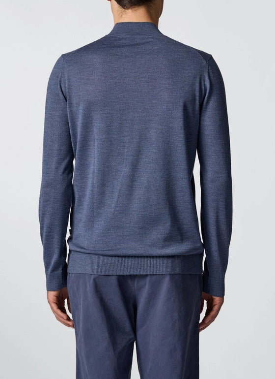 Maerz Merino Vest Rits – Blauw-100% merinowol-HEREN TRUIEN & VESTEN-Blauw