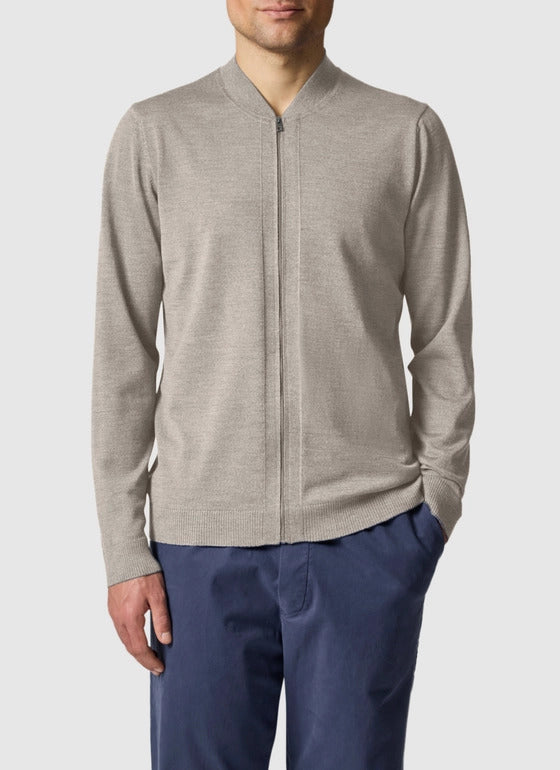 Maerz Merinowol Vest Rits – Beige-100% merino wol-HEREN TRUIEN & VESTEN-Beige