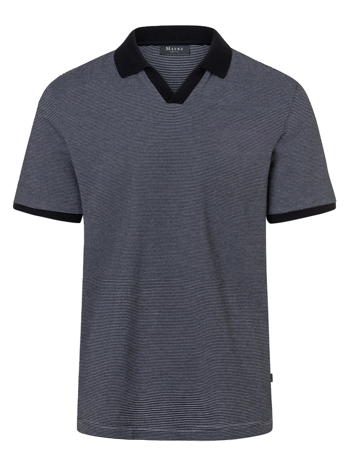 MAERZ polo blauw-100% Katoen-HEREN POLO'S & T-SHIRTS-Blauw