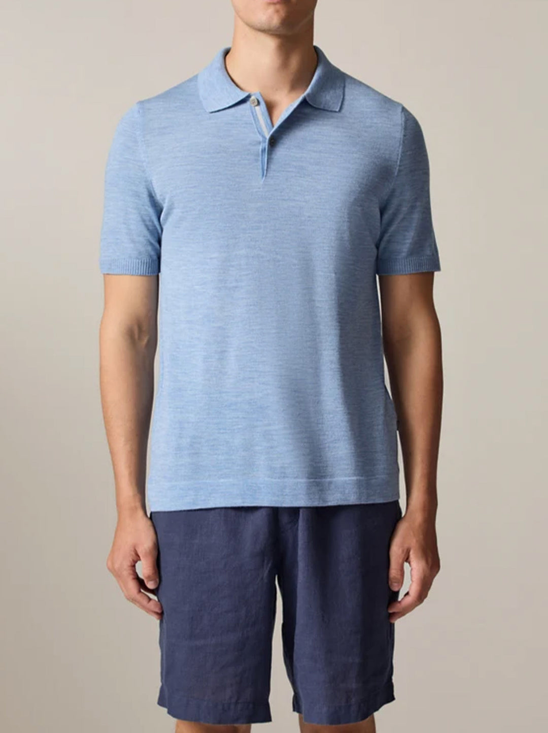 MAERZ Polo Poloshirt – Blauw-100% Scheurwol-HEREN POLO'S & T-SHIRTS-Blauw