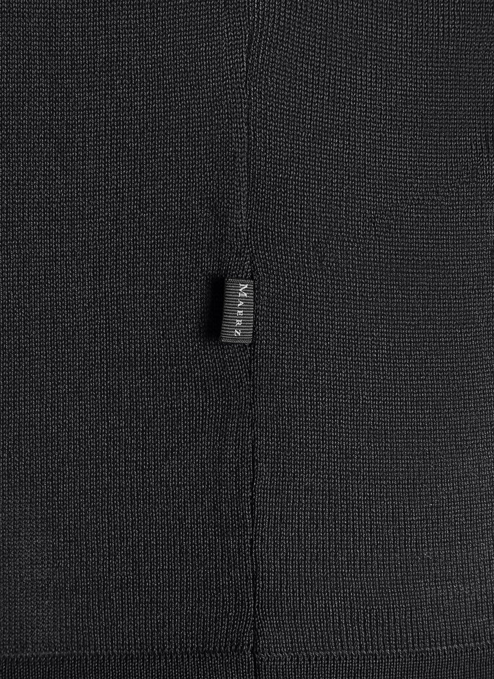 MAERZ Polo – Zwart-100% Scheurwol-HEREN POLO'S & T-SHIRTS-Zwart