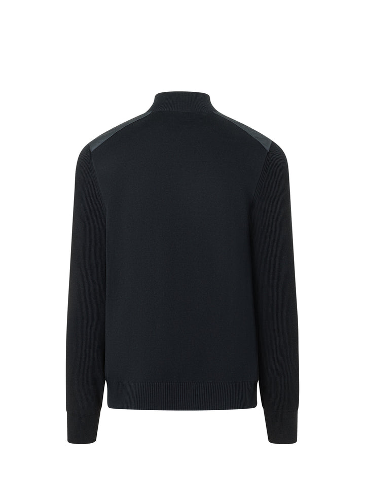 MAERZ Quarter Zip Trui-100% katoen-HEREN TRUIEN & VESTEN-Blauw