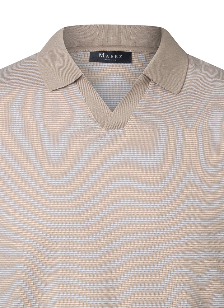 MAERZ Regular Fit Polo - Frappuccino-100% katoen-HEREN POLO'S & T-SHIRTS-Beige
