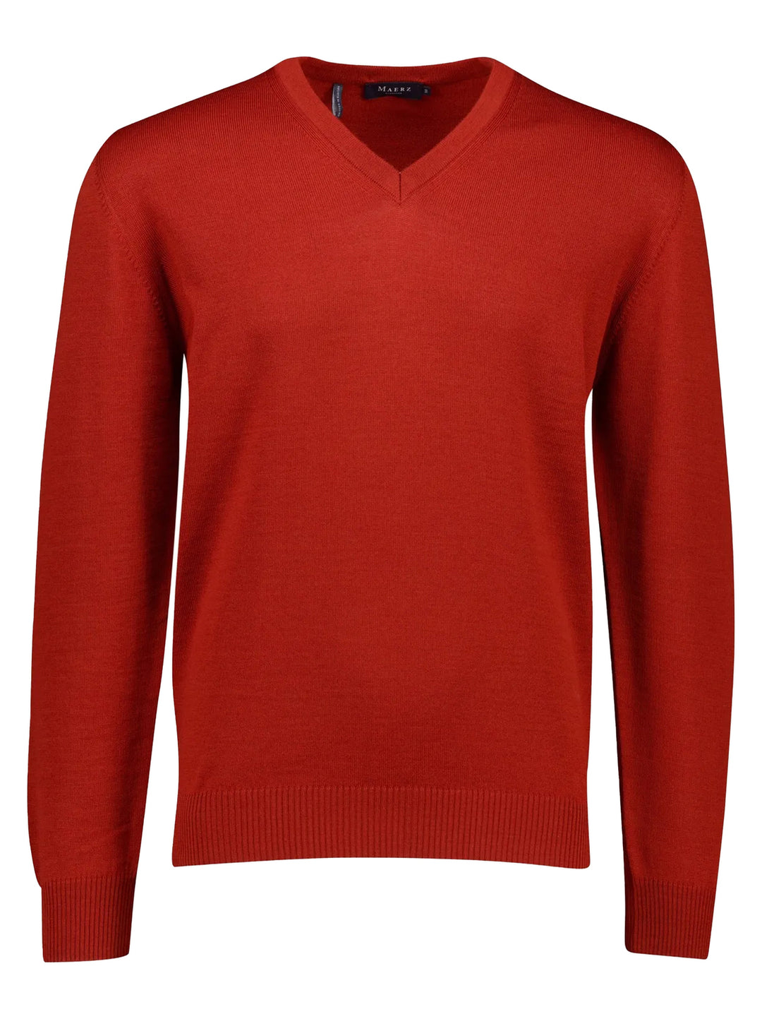 MAERZ Trui V-Hals – Rood-100% wol-HEREN TRUIEN & VESTEN-Rood