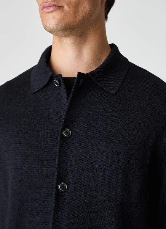 MAERZ Vest Knoop – Blauw-100% wol-HEREN TRUIEN & VESTEN-Blauw