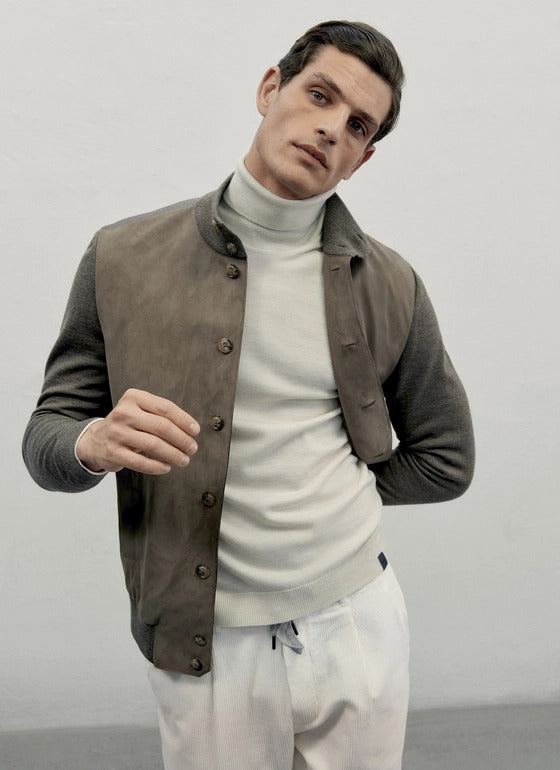 Maerz Vest Knoop – Bruin-100% wol<br />-HEREN TRUIEN & VESTEN-Bruin