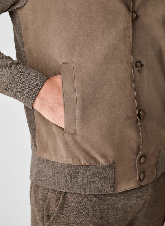 Maerz Vest Knoop – Bruin-100% wol<br />-HEREN TRUIEN & VESTEN-Bruin