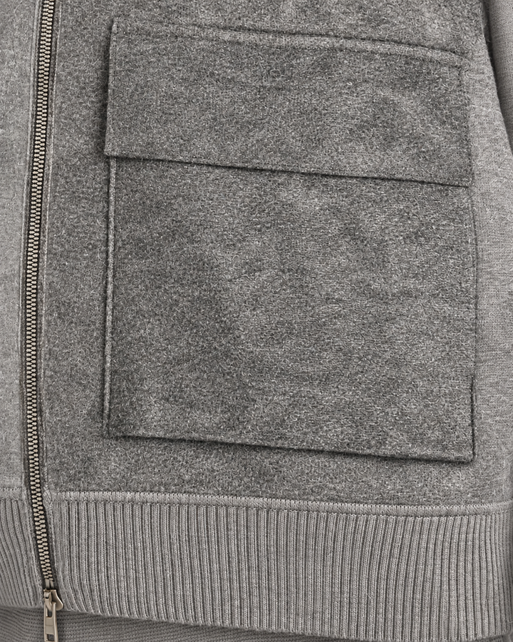 MAERZ Vest met Rits – Grijs-54% polyacryl, 24% wol, 22% polyester-HEREN TRUIEN & VESTEN-Grijs