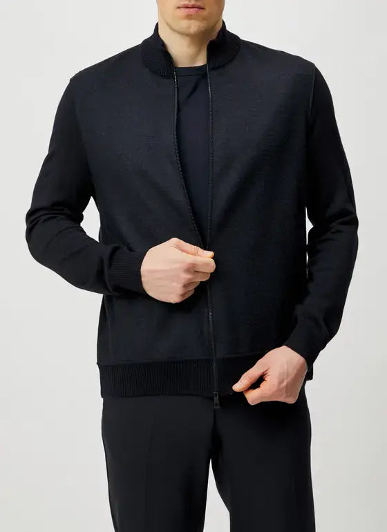 MAERZ Vest met Rits – Navy-100% wol-HEREN TRUIEN & VESTEN-Blauw