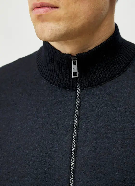 MAERZ Vest met Rits – Navy-100% wol-HEREN TRUIEN & VESTEN-Blauw