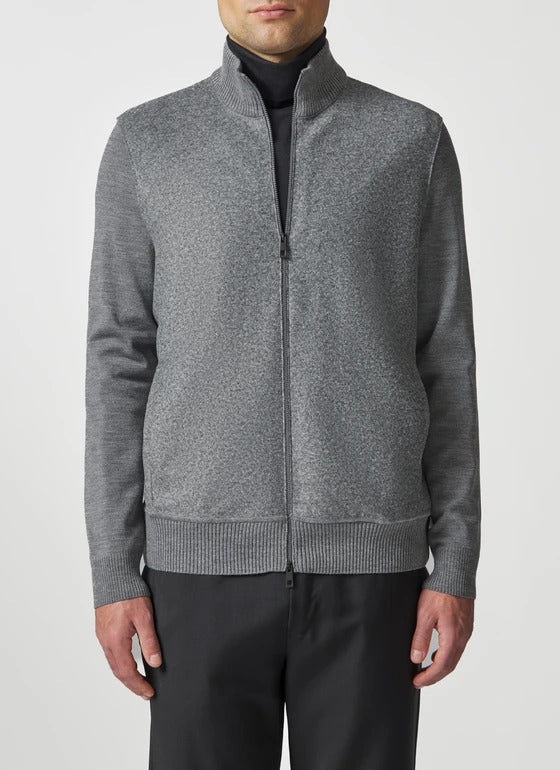 MAERZ Zip‑Vest Merinowol – Grijs-100% wol-HEREN TRUIEN & VESTEN-Grijs