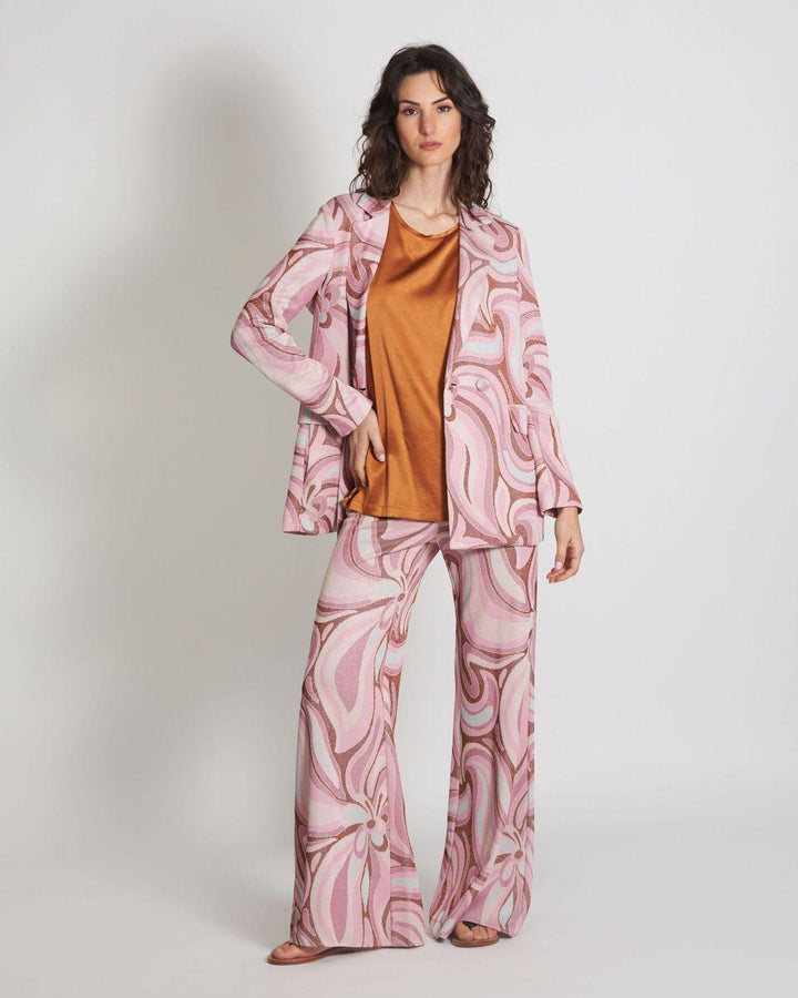 Maliparmi CALENDULA blazer-87% viskose, 7% polyamide, 6% metaal-DAMES BLAZERS & GILETS-Roze