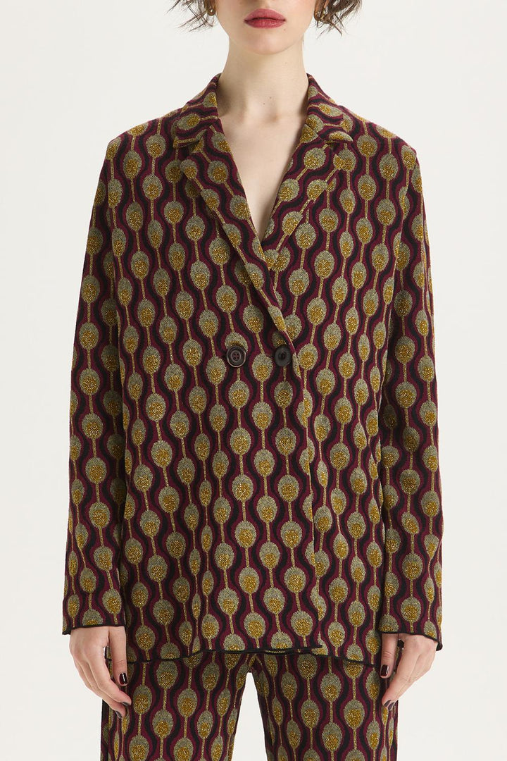 Maliparmi COMFORT blazer-72% viskose, 26% polyester, 2% metaal-DAMES BLAZERS & GILETS-Bordeaux