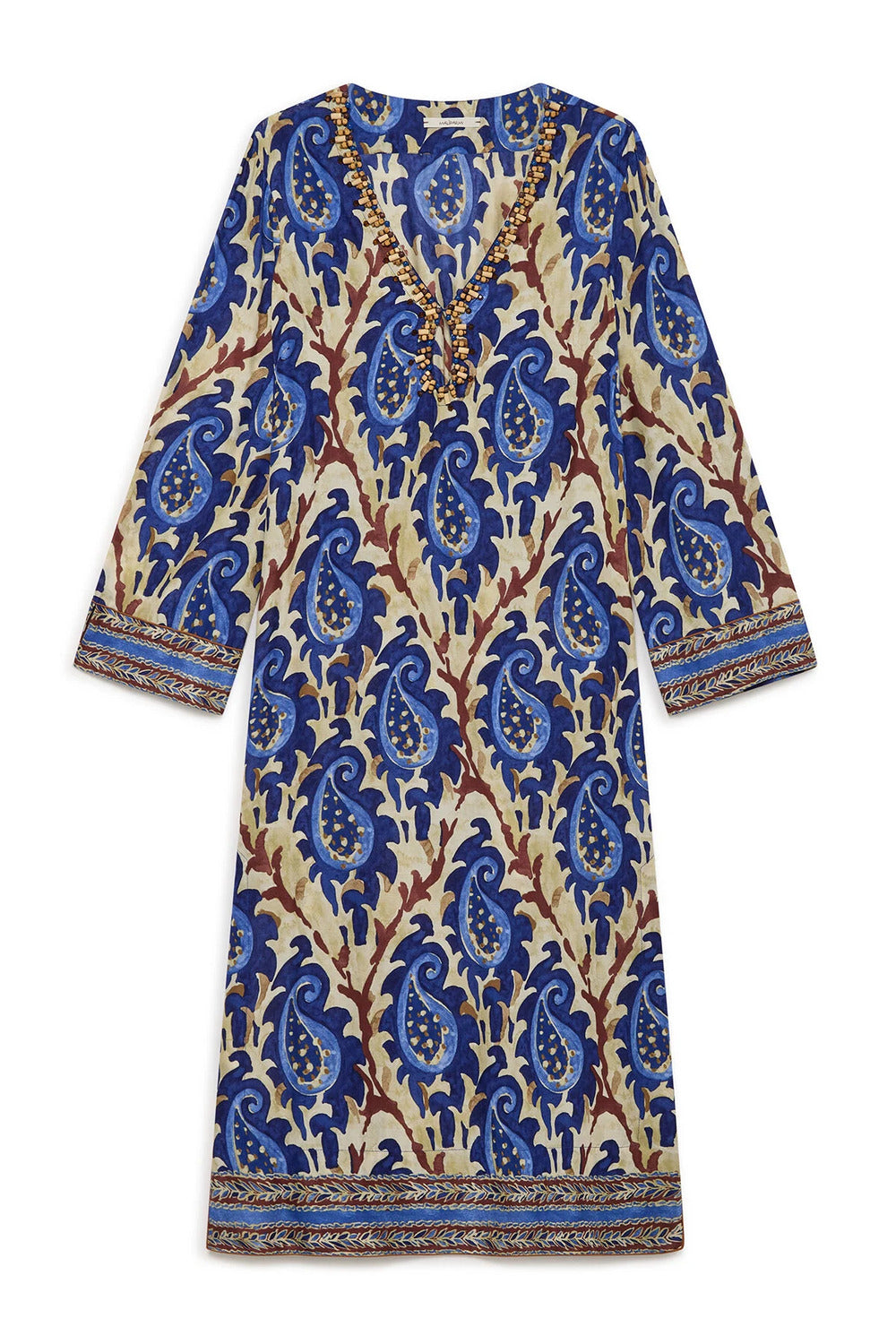 Maliparmi jurk Mirtle Paisley-100% viskose-DAMES JURKEN-Blauw