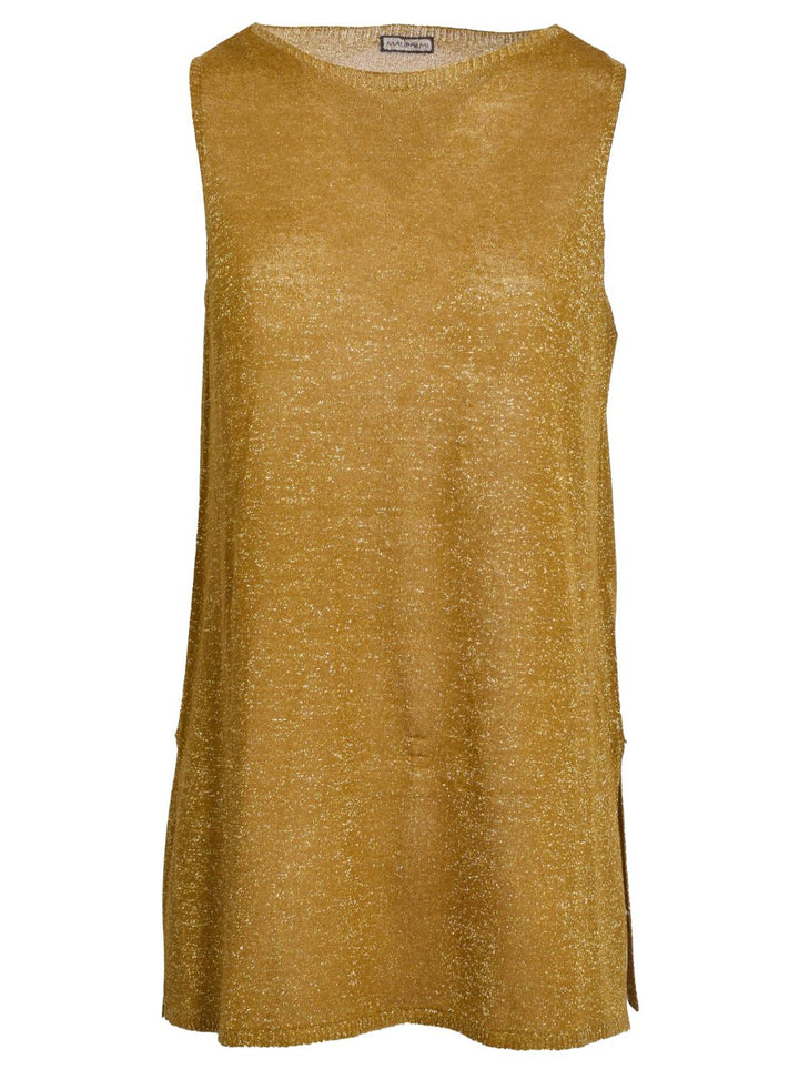 Maliparmi Maglia Stardust-70% viscose, 15% polyester, 15% metal-DAMES TOPS & BLOUSES-Goud