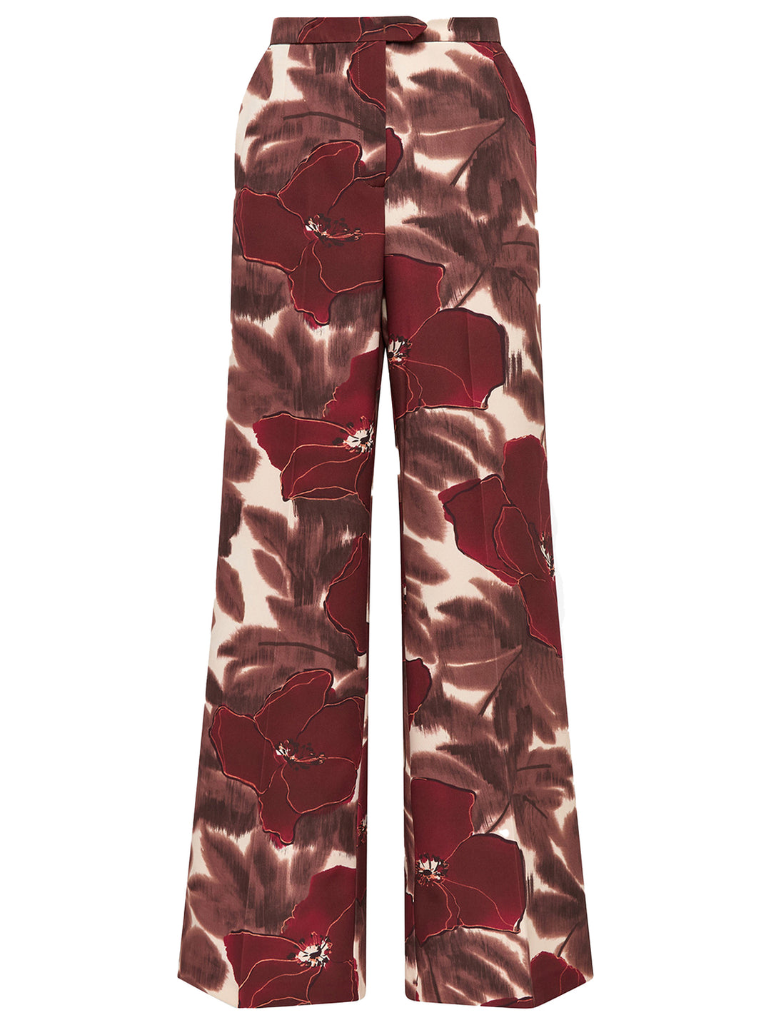 Maliparmi pantalon CAMOU FLOWER CADY-Materiaal: 54% 38% POLYESTER 8% ÉLASTANE-DAMES BROEKEN-Rood