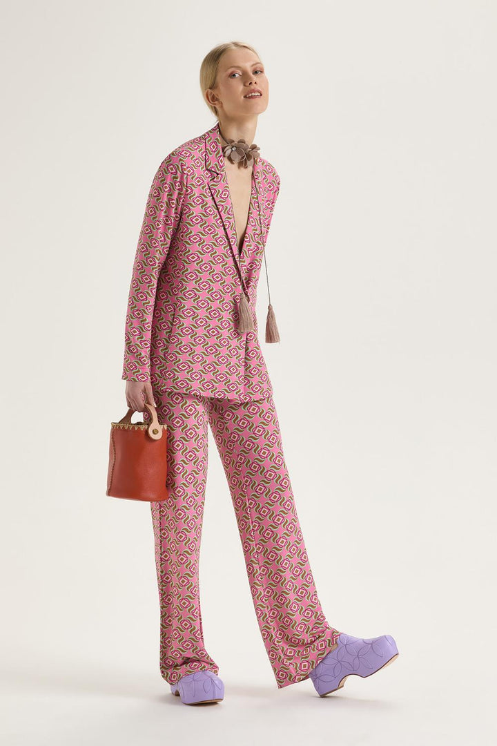 Maliparmi pantalon SWIRL-92% viskose, 8% elasthaan-DAMES BROEKEN-Roze