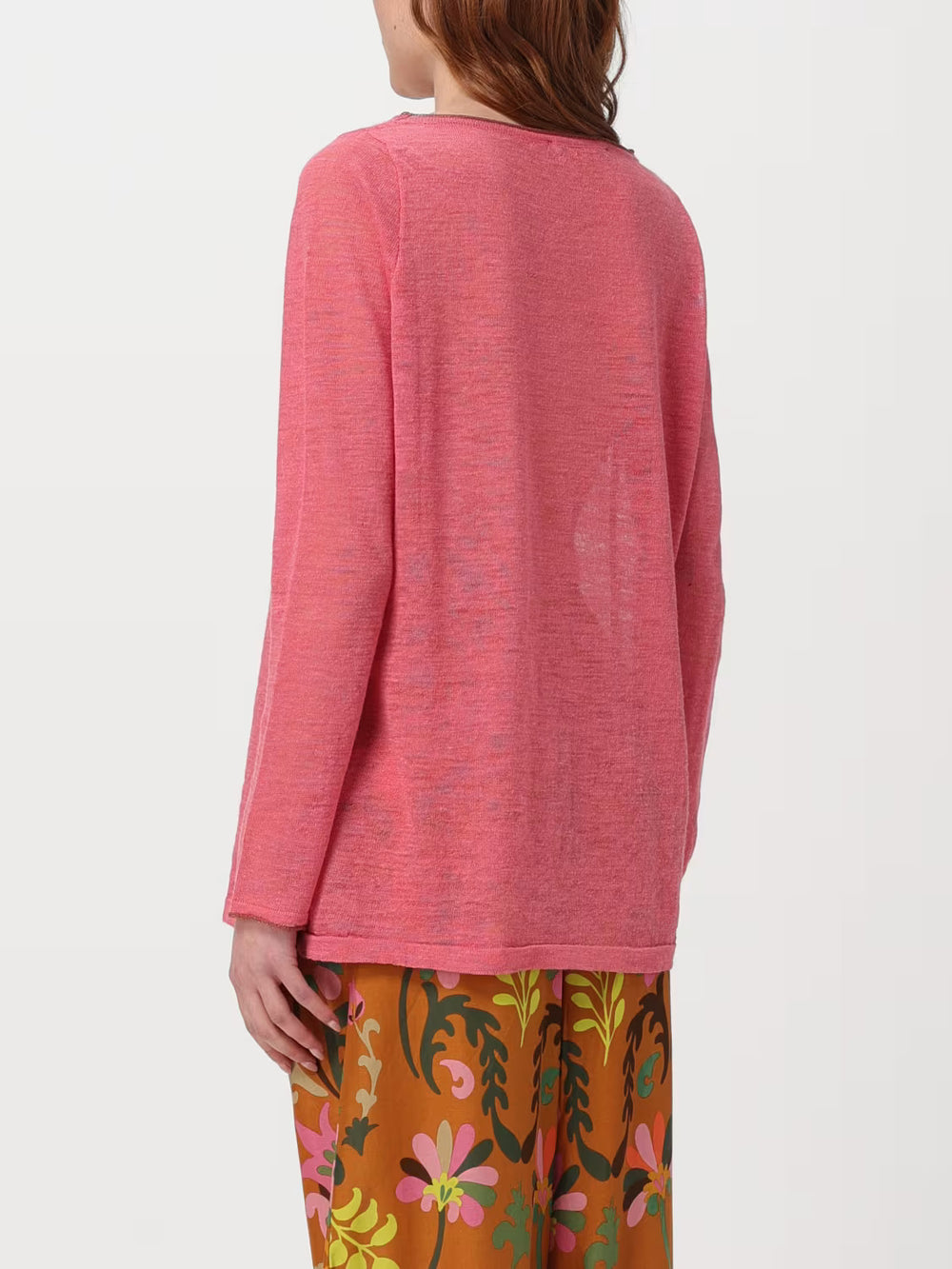 Maliparmi trui roze-57% katoen, 38% modaal, 5% polyamide-DAMES TRUIEN & VESTEN-Roze