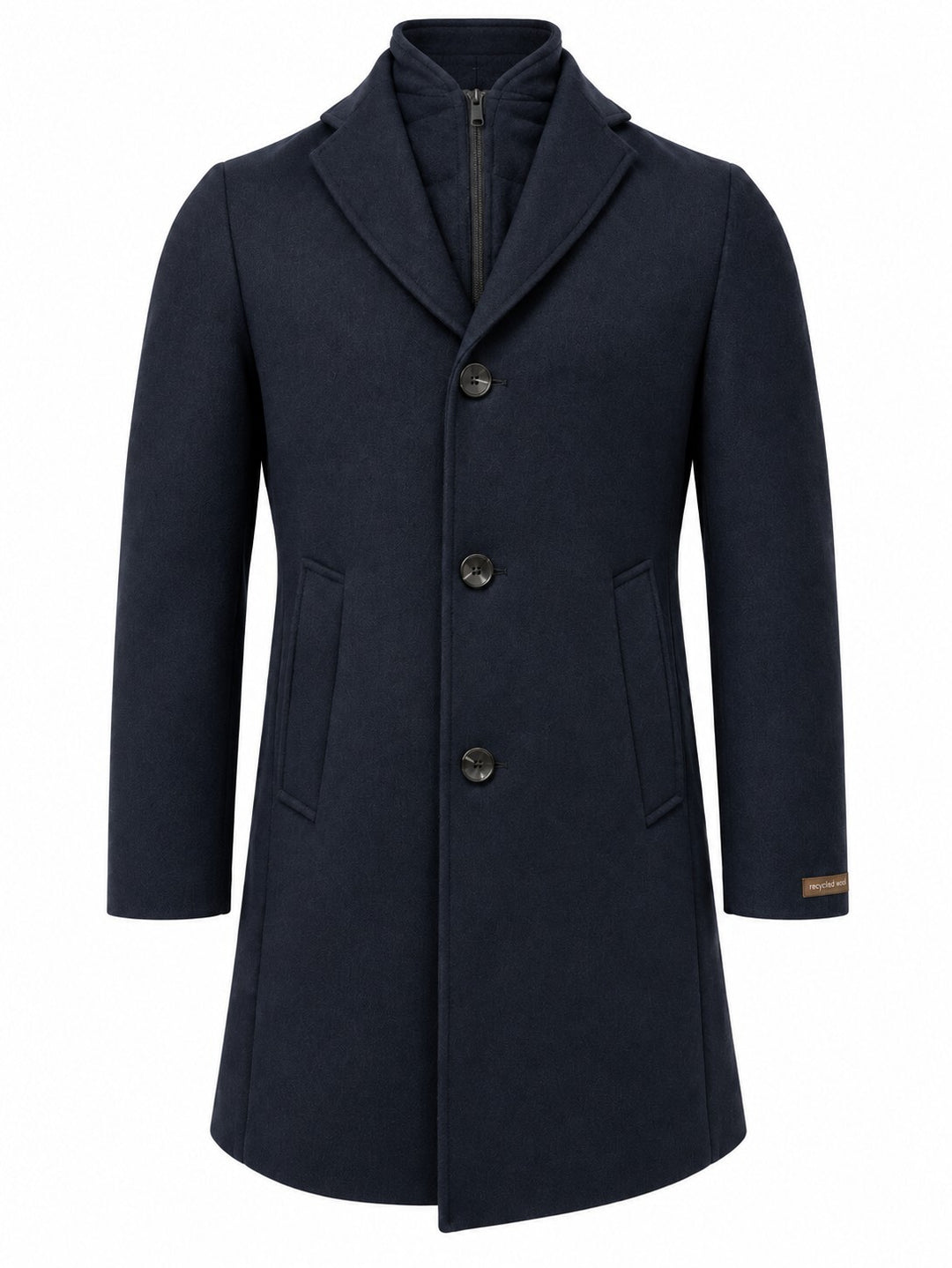 Manderley Mantel – Blauw-60% wol, 30% polyester, 10% polyamide-HEREN JASSEN & JACKS-Blauw