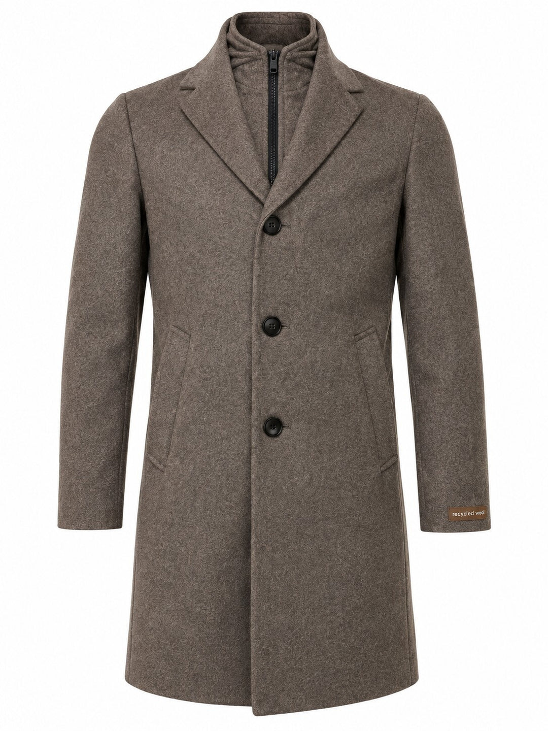 Manderley Mantel – Bruin-60% wol, 30% polyester, 10% polyamide-HEREN JASSEN & JACKS-Bruin