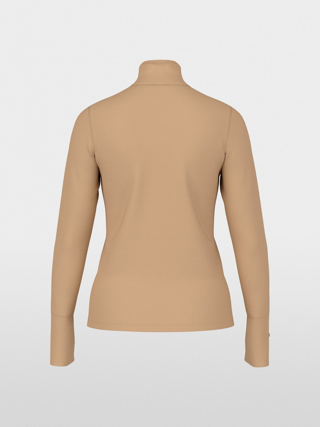 Marc Cain Basic Shirt met Opstaande Kraag – Bruin-95% katoen, 5% elastaan-DAMES TOPS & BLOUSES-Bruin