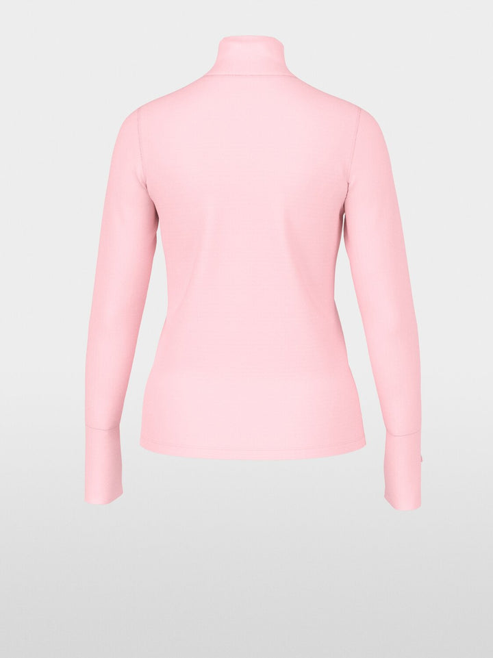 Marc Cain Basic Shirt met Opstaande Kraag – Roze-95% katoen, 5% elastaan-DAMES TOPS & BLOUSES-Roze