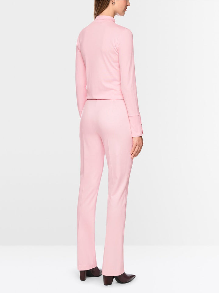 Marc Cain Basic Shirt met Opstaande Kraag – Roze-95% katoen, 5% elastaan-DAMES TOPS & BLOUSES-Roze